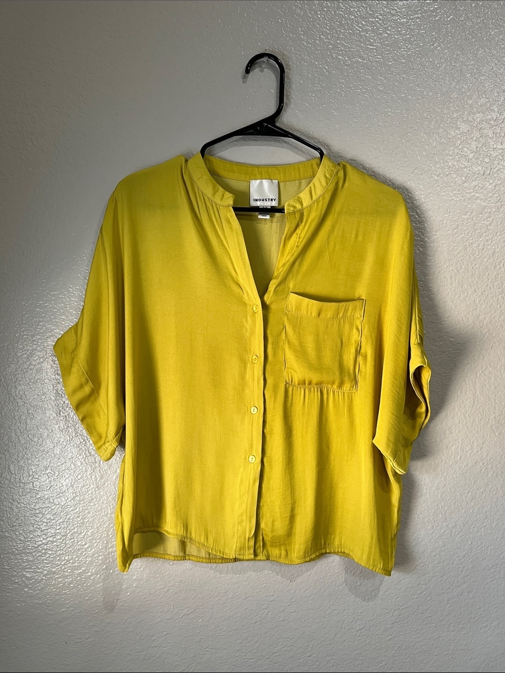 Industry Republic Clothing Bright Yellow Button-Down Shirt Relaxed Chic